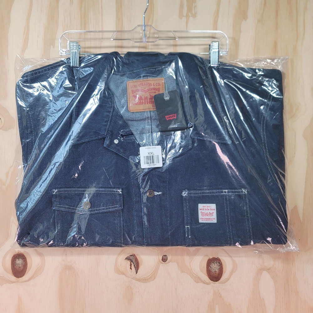 Levi's Berkley Chore Coat Mens XXL Dark Indigo Blue Chore Jacket Pockets Utility - Picture 7 of 10